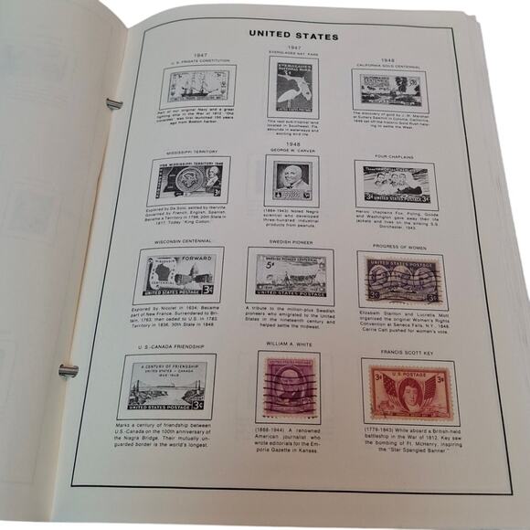 Vintage 1980 Treat Hobby Stars & Stripes American Stamp Album w 100+ Stamps - Picture 4 of 13